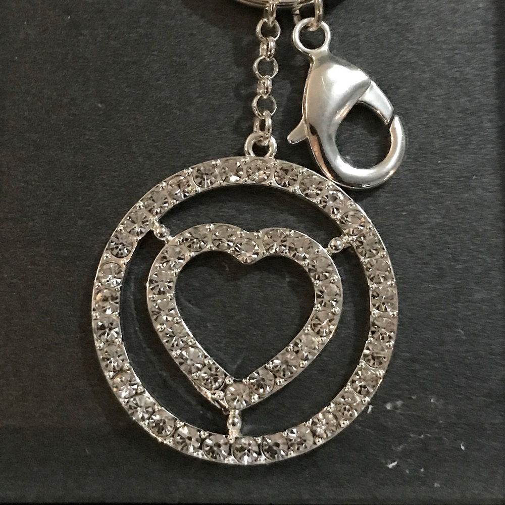 Liz Claiborne Rhinestone Heart Keychain